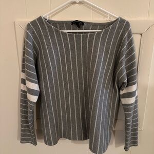 Banana Republic Gray and White Striped Sweater